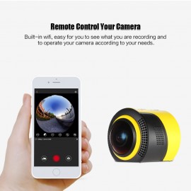 Detu 360 Degree Panorama Action Camera with Wifi 1080P 30FPS 8MP Fisheye Film Source for VR