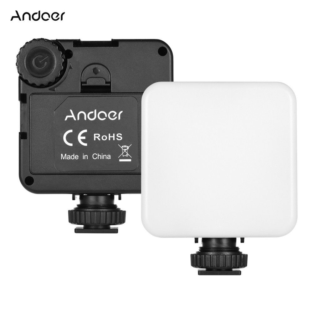 Andoer KM-72B Mini LED Video Light RGB Color Multifunctional LED On-Camera Fill-in Light with Cold Shoe and Type-C Power Port Adjustable Color Temperature Compatible with Canon Nikon Sony Cameas