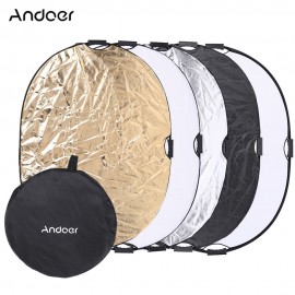 Andoer 90 * 120cm 5in1 Round Collapasible Multi-Disc Portable Circular Photo Photography Studio Video Light Reflector