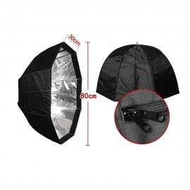 80cm / 31.5in Octagon Umbrella Softbox Brolly Reflector with Honeycomb Grid Carbon Fiber Bracket for Speedlite Flash Light