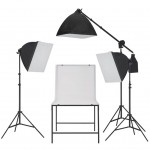 Photo studio softbox lighting kit with shooting table