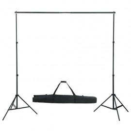 Photo studio set with light set, background and reflector